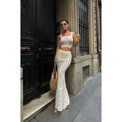 Kayla Dantel Desenli Crop Takım 9840 Kayla Dantel Desenli Crop Takım 9840
