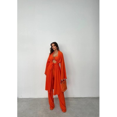 KRINKILL BÜSTİYER-PANTOLON-KİMONO TAKIM - Orange KRINKILL BÜSTİYER-PANTOLON-KİMONO TAKIM - Orange