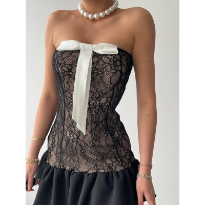 Vencover Straplez Elbise Vencover Straplez Elbise