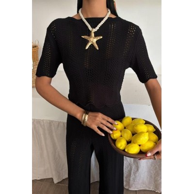 Triko Bluz Pantolon İkili Takım 10084-025 Triko Bluz Pantolon İkili Takım 10084-025