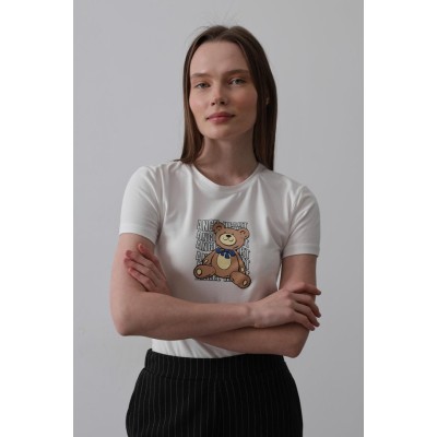 Baskı Detaylı T-shirt - Ekru Baskı Detaylı T-shirt - Ekru