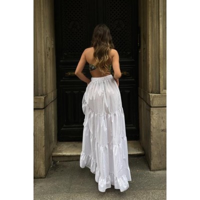 Audrey Fıfrlı Yırtmaç Detay Etek 4037 Audrey Fıfrlı Yırtmaç Detay Etek 4037