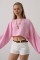 YARASA KOLLU CROP BLUZ - Pembe YARASA KOLLU CROP BLUZ - Pembe