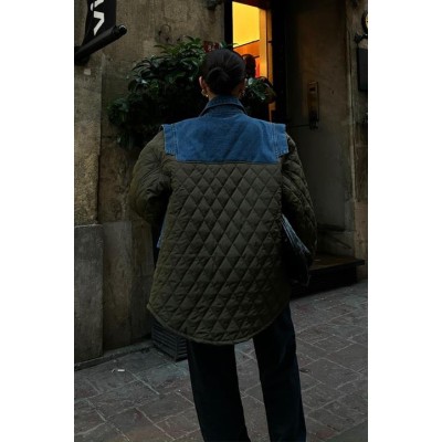 Denim Garnili Kapitone Ceket 7071 Denim Garnili Kapitone Ceket 7071
