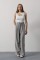 Pileli Bağcıklı Oversize Pantolon - Gri Pileli Bağcıklı Oversize Pantolon - Gri