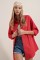 3900 Oversize Uzun Basic Gömlek - Kırmızı 3900 Oversize Uzun Basic Gömlek - Kırmızı