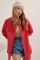 3900 Oversize Uzun Basic Gömlek - Kırmızı 3900 Oversize Uzun Basic Gömlek - Kırmızı
