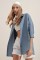 3900 Oversize Uzun Basic Gömlek - İndigo 3900 Oversize Uzun Basic Gömlek - İndigo
