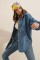 0662 Denim Balon Kollu Kot Ceket - Mavi 0662 Denim Balon Kollu Kot Ceket - Mavi