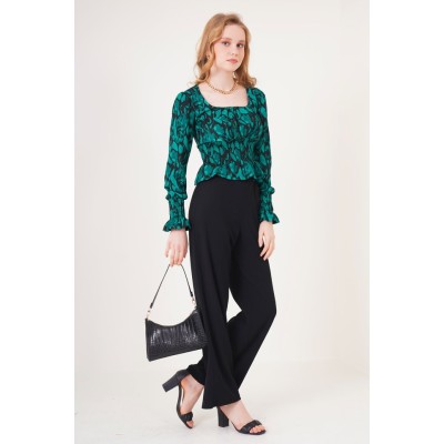 6543 Örme Pantolon - Siyah 6543 Örme Pantolon - Siyah