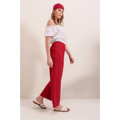 6543 Örme Pantolon - Kırmızı 6543 Örme Pantolon - Kırmızı