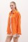 20153 Tek Cepli Oversize Keten Gömlek - Oranje 20153 Tek Cepli Oversize Keten Gömlek - Oranje