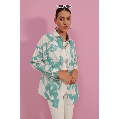 3900 Oversize Uzun Basic Gömlek - D. Mint 3900 Oversize Uzun Basic Gömlek - D. Mint