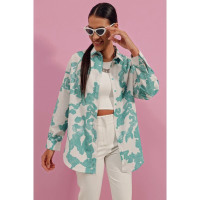 3900 Oversize Uzun Basic Gömlek - D. Mint 3900 Oversize Uzun Basic Gömlek - D. Mint