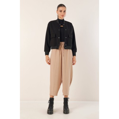 0688 Çift Cepli Bomber Ceket - Siyah 0688 Çift Cepli Bomber Ceket - Siyah