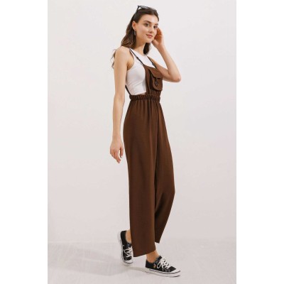 7023 Askılı Bahçıvan Tulum - Kahverengi 7023 Askılı Bahçıvan Tulum - Kahverengi