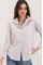 20205 Çizgili Oversize Gömlek - Krem 20205 Çizgili Oversize Gömlek - Krem