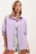 20213 Oversize Kısa Kol Basic Gömlek - Lila 20213 Oversize Kısa Kol Basic Gömlek - Lila