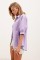 20213 Oversize Kısa Kol Basic Gömlek - Lila 20213 Oversize Kısa Kol Basic Gömlek - Lila