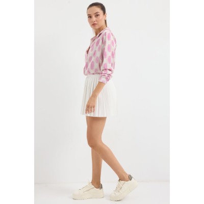 3964 Hafif Dökümlü Saten Gömlek - B.Pembe 3964 Hafif Dökümlü Saten Gömlek - B.Pembe
