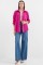 20153 Tek Cepli Oversize Keten Gömlek - Koyu Pembe 20153 Tek Cepli Oversize Keten Gömlek - Koyu Pembe