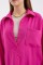 20153 Tek Cepli Oversize Keten Gömlek - Koyu Pembe 20153 Tek Cepli Oversize Keten Gömlek - Koyu Pembe