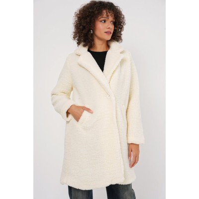 9148 Oversize Peluş Kaban - Ekru 9148 Oversize Peluş Kaban - Ekru