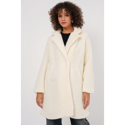 9148 Oversize Peluş Kaban - Ekru 9148 Oversize Peluş Kaban - Ekru