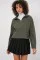 55449 Fermuarlı Yaka Örme Sweatshirt - Haki 55449 Fermuarlı Yaka Örme Sweatshirt - Haki
