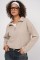 55449 Fermuarlı Yaka Örme Sweatshirt - Krem 55449 Fermuarlı Yaka Örme Sweatshirt - Krem