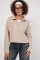 55449 Fermuarlı Yaka Örme Sweatshirt - Krem 55449 Fermuarlı Yaka Örme Sweatshirt - Krem