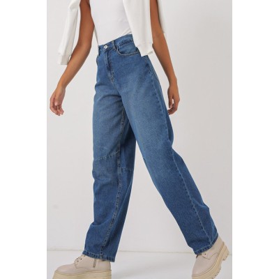6689 Yüksek Bel Baggy Kot Pantolon - Lacivert 6689 Yüksek Bel Baggy Kot Pantolon - Lacivert