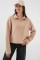 55449 Fermuarlı Yaka Örme Sweatshirt - Camel 55449 Fermuarlı Yaka Örme Sweatshirt - Camel