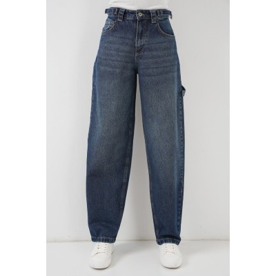 Yüksek Bel Kot Pantolon 6701 - Lacivert Yüksek Bel Kot Pantolon 6701 - Lacivert