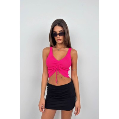Ön Büzgülü Crop Bluz Ön Büzgülü Crop Bluz