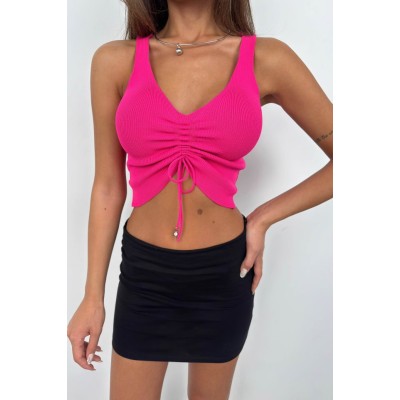 Ön Büzgülü Crop Bluz Ön Büzgülü Crop Bluz