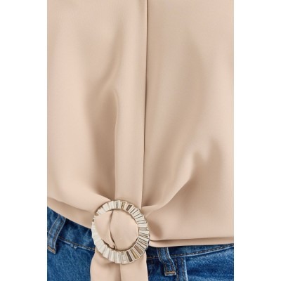 905 Oversize Dökümlü Bluz - Bej 905 Oversize Dökümlü Bluz - Bej