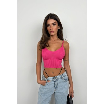 V Yaka Crop Bluz V Yaka Crop Bluz