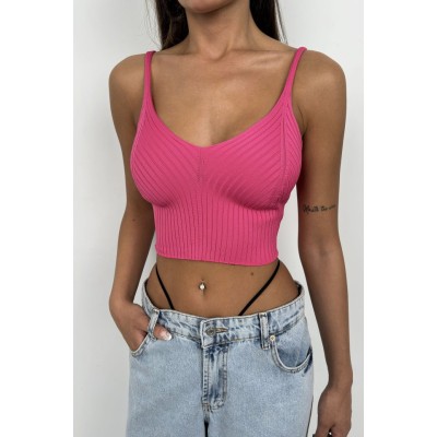V Yaka Crop Bluz V Yaka Crop Bluz