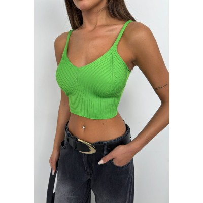 V Yaka Crop Bluz V Yaka Crop Bluz