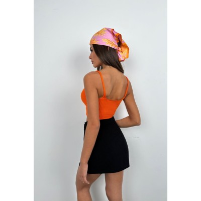 V Yaka Crop Bluz V Yaka Crop Bluz
