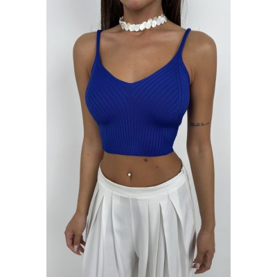 V Yaka Crop Bluz V Yaka Crop Bluz
