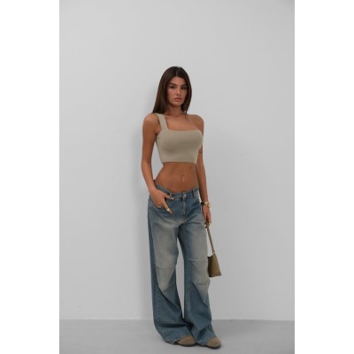 Tek Omuz Crop Bluz Tek Omuz Crop Bluz