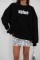 Baskılı Sıfır Yaka Oversize Sweatshirt Baskılı Sıfır Yaka Oversize Sweatshirt