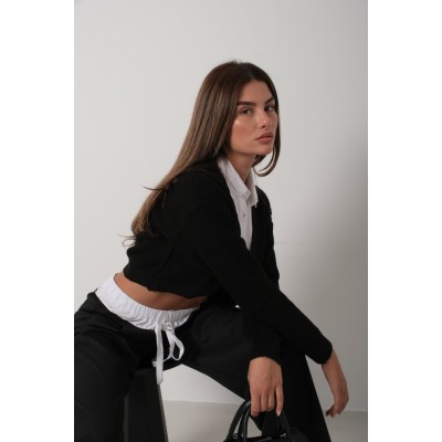 Biyeli Crop Triko Hırka Biyeli Crop Triko Hırka