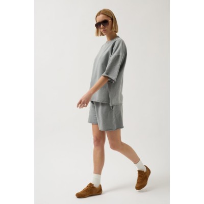 Oversize Lazer Kesim Bisiklet Yaka T-Shirt Oversize Lazer Kesim Bisiklet Yaka T-Shirt