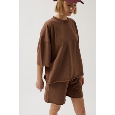 Oversize Lazer Kesim Bisiklet Yaka T-Shirt Oversize Lazer Kesim Bisiklet Yaka T-Shirt