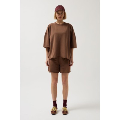 Oversize Lazer Kesim Bisiklet Yaka T-Shirt Oversize Lazer Kesim Bisiklet Yaka T-Shirt