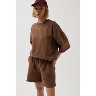 Oversize Lazer Kesim Bisiklet Yaka T-Shirt Oversize Lazer Kesim Bisiklet Yaka T-Shirt