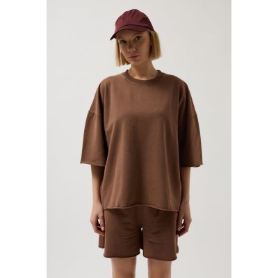 Oversize Lazer Kesim Bisiklet Yaka T-Shirt Oversize Lazer Kesim Bisiklet Yaka T-Shirt